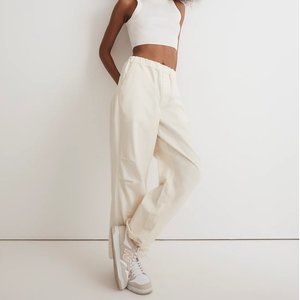 Madewell Cargo Parachute Pants in Off-White